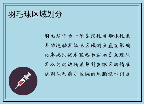羽毛球区域划分